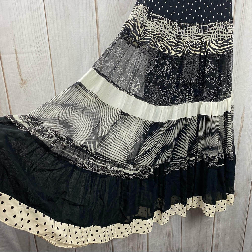 Nathalie Seaver Vintage Multi Pattern Ruffle Maxi Skirt - Size 1